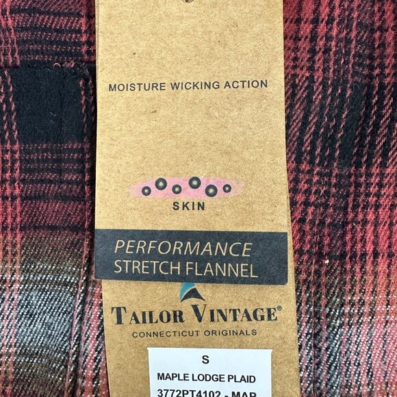 Tailor Vintage LuxePerformance Mens Plaid Shirt Moisture Wicking Stretch Size S - Picture 8 of 8